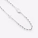304 Stainless Steel Beaded Necklaces NJEW-F240-12P-3