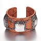 Snakeskin Leather Cuff Bangles BJEW-G516-02A-1