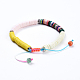 Handmade Polymer Clay Heishi Beads Braided Bracelets BJEW-JB04428-M-4