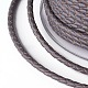 編み紐  革のアクセサリーコード  ジュエリーDIY製版材料  濃いグレー  4mm  約32.8ヤード（30m）/ロール WL-I004-4mm-22-3