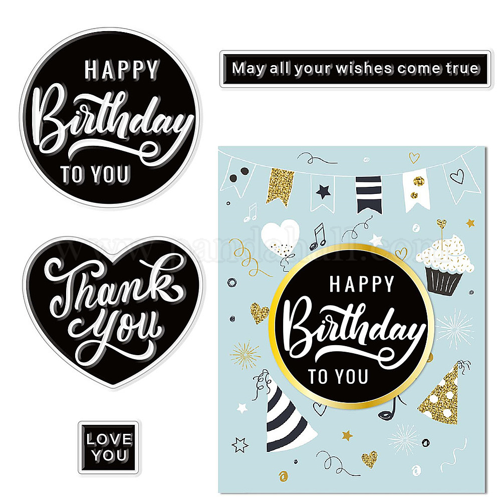 Wholesale CRASPIRE Happy Birthday Clear Stamps for Card Making