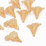 Messing Perle Kappen & Kegel Perlen, Filigran, golden, 29x24 mm, Bohrung: 1.2 mm