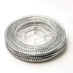 Geflochtener, unelastischer Perlenfaden, metallischer Faden, Stickgarn, Silber, 0.6 mm, ca. 10.93 Yard (10m)/Rolle
