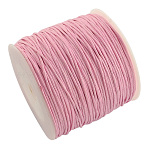 Gewachstem Baumwollfaden Schnüre, rosa, 1 mm, ungefähr 100 Yards / Rolle (300 Fuß / Rolle)