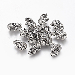 Tibetan Style Alloy Elephant Beads, Lead Free & Nickel Free, Antique Silver, 8.5x12x4mm, Hole: 1mm