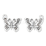 Tibetan Style Alloy Pendants, Cadmium Free & Lead Free, Butterfly, Antique Silver, 18x19x2mm, Hole: 1.8mm, about 780pcs/1000g