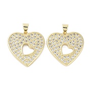 Сердце латунные микро проложить кубического циркония подвески KK-E102-05G