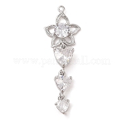 Подвески из прозрачного стекла с инкрустацией из латуни KK-S388-07P