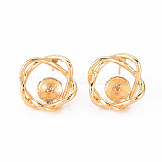 Brass Stud Earrings Findings KK-T062-125G-NF