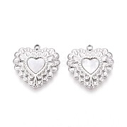 Подвески из натуральной белой ракушки из нержавеющей стали 304 STAS-N109-203P