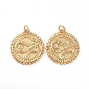 Латунные микропаве прозрачные подвески с фианитом ZIRC-L076-025G