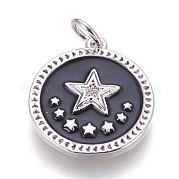 Латунные подвески пентакль эмаль KK-O113-05C-P