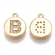 Brass Cubic Zirconia Charms KK-T038-194G-B