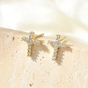 Серьги-гвоздики из циркония EJEW-R016-26G-18