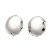 304 orecchini a bottone tondi piatti in acciaio inossidabile da donna EJEW-I281-06P