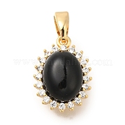 Подвески из латуни микропаве с фианитами и стеклом KK-K388-33G