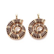 Кулоны с эмалью из латуни с прозрачным кубическим цирконием KK-T071-28G-01