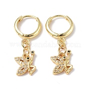 Серьги-кольца с бабочками из кубического циркония EJEW-B017-22G