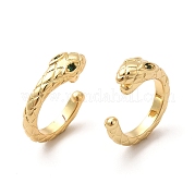 Серьги-каффы из латуни с микропаве из кубического циркония EJEW-P226-08G