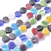 Плоские круглые стеклянные бусины ручной работы MILLEFIORI LK-R004-50