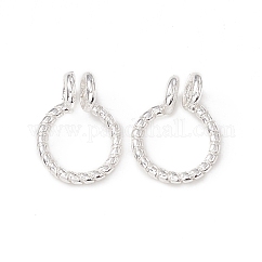 Покрытие стойки латунными поручнями, сменная застежка-коннертор для подвески, долговечный, серебряные, 10.5x8.5x3.5 мм, отверстие : 1.4 мм