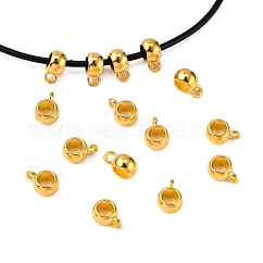 Fianzas de tubo de aleación de estilo tibetano, fianzas de bucle, abalorios de fianza, rerondana plana, Sin cadmio y níque y plomo, dorado, 8x5mm, agujero: 2 mm, diámetro interior: 5 mm