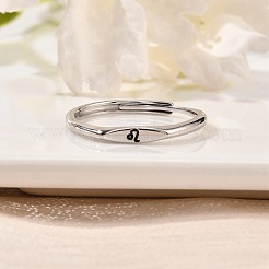 925 регулируемое кольцо из стерлингового серебра с родиевым покрытием RJEW-S397-01P-07