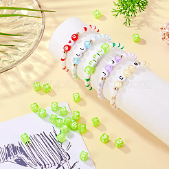 100шт 5 цвета прозрачные акриловые бусины&nbsp;TACR-TA0001-55A