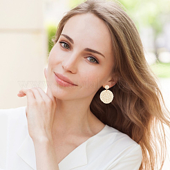 6 пара акриловых серег-гвоздиков в виде листьев монстеры и круглого кольца с железными штифтами&nbsp;EJEW-AN0001-17