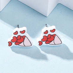 Деревянные серьги-гвоздики EJEW-M063-01D