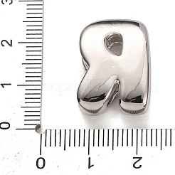 真鍮ビーズ  長持ちメッキ  ラックめっき  鉛フリー＆カドミウムフリー  プラチナ  文字r  21.5x15x7mm  穴：18x4mm&nbsp;KK-B167-27P-02R
