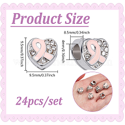 24 шт. позолоченные европейские бусины из сплава со стразами MPDL-NB0001-13