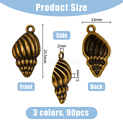 90 шт. 3-х цветные подвески в тибетском стиле FIND-DC0004-07