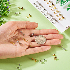 32 шт. 8 стиля фурнитуры для сережек-гвоздиков из нержавеющей стали 304 STAS-TA0002-97