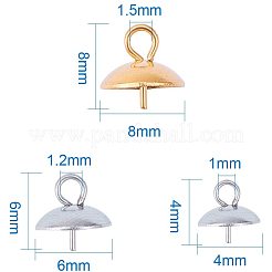 304 нержавеющая сталь чашечка жемчужные штифты булавки подвески STAS-PH0011-02