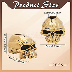 2 шт. латунные европейские бусины KK-PH0013-56AG