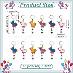 Подвесные маркеры петель с замком из сплава эмали и акрила HJEW-AB00110