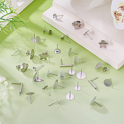 100 pieza de aretes de acero inoxidable 304 con formas mixtas y accesorios&nbsp;STAS-TA0005-88