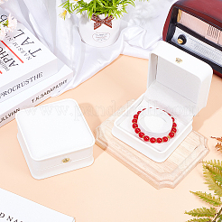 Квадратная коробка для браслета из искусственной кожи LBOX-WH0002-074A