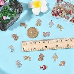 24 Stück 6-Farben-Rack-Plating-Legierung-Strass-Anhänger&nbsp;FIND-FS0004-99