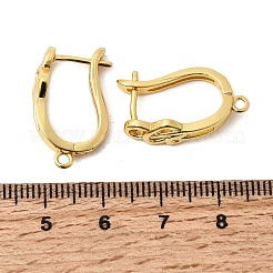 Фурнитура для сережек-колец из латуни в форме сердца&nbsp;KK-A289-08G