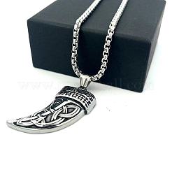 Кулон в форме тигрового зуба из нержавеющей стали 304 для мужчин и женщин.&nbsp;DC8418