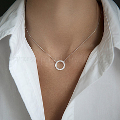 925 кулон из стерлингового серебра с микропаве из прозрачных кубических цирконий KG6962-2