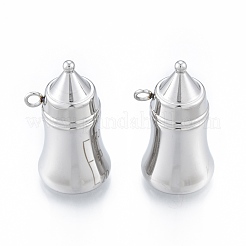 変色しない304ステンレススチールペンダント  哺乳瓶  ステンレス鋼色  30x18x16mm  穴：2.5mm&nbsp;STAS-N097-261P