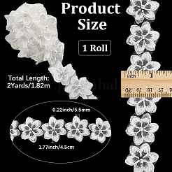 2 ярд цветочной кружевной отделки из полиэстера&nbsp;OCOR-CY0002-69C