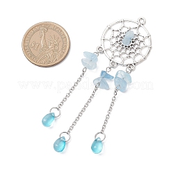 3 шт. 3 стиля плетеной сетки из сплава с большими подвесками в форме капли PALLOY-JF04660