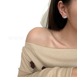 925 серьги-гвоздики из стерлингового серебра с прозрачным кубическим цирконием EJEW-K301-03P