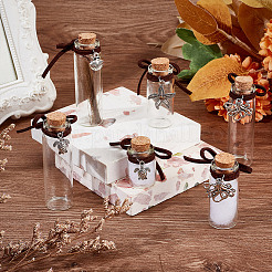 20 шт. 20 стиля морские животные тема прозрачные стеклянные пустые бутылки с подвесками из сплава AJEW-DR00031