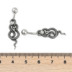 Кольца для пупка из хирургической нержавеющей стали 316 Snake EJEW-G416-18B-AS