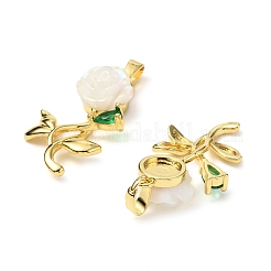 Латунный микропаве прозрачный кубический цирконий с подвесками из смолы&nbsp;KK-G533-03G-02